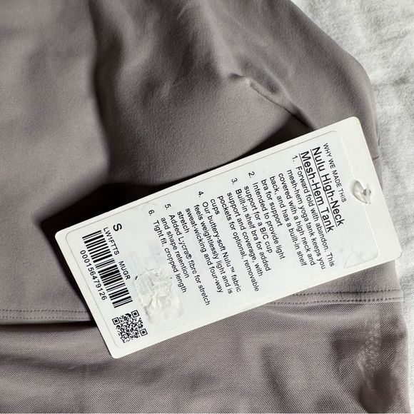 🆕🤍 Lululemon Nulu High-Neck Mesh-Hem Tank - Muave Grey - Picture 7 of 9